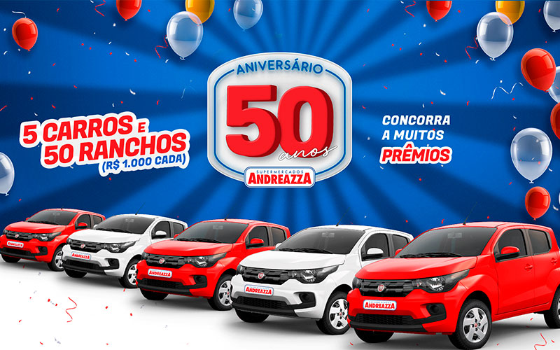 Campanha de 50 anos da rede mercadista Super Andreazza