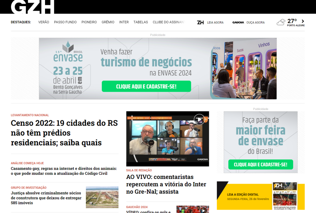 Imagem de anúncio da Envase Brasil na Gaúcha ZH.
