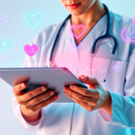 profissional de saúde observa conteúdo nas redes sociais